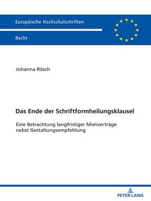 cover image of Das Ende der Schriftformheilungsklausel